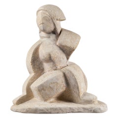 Anton Mikhailovich LAVINSKY : Plat original d'une femme cubiste, vers 1920