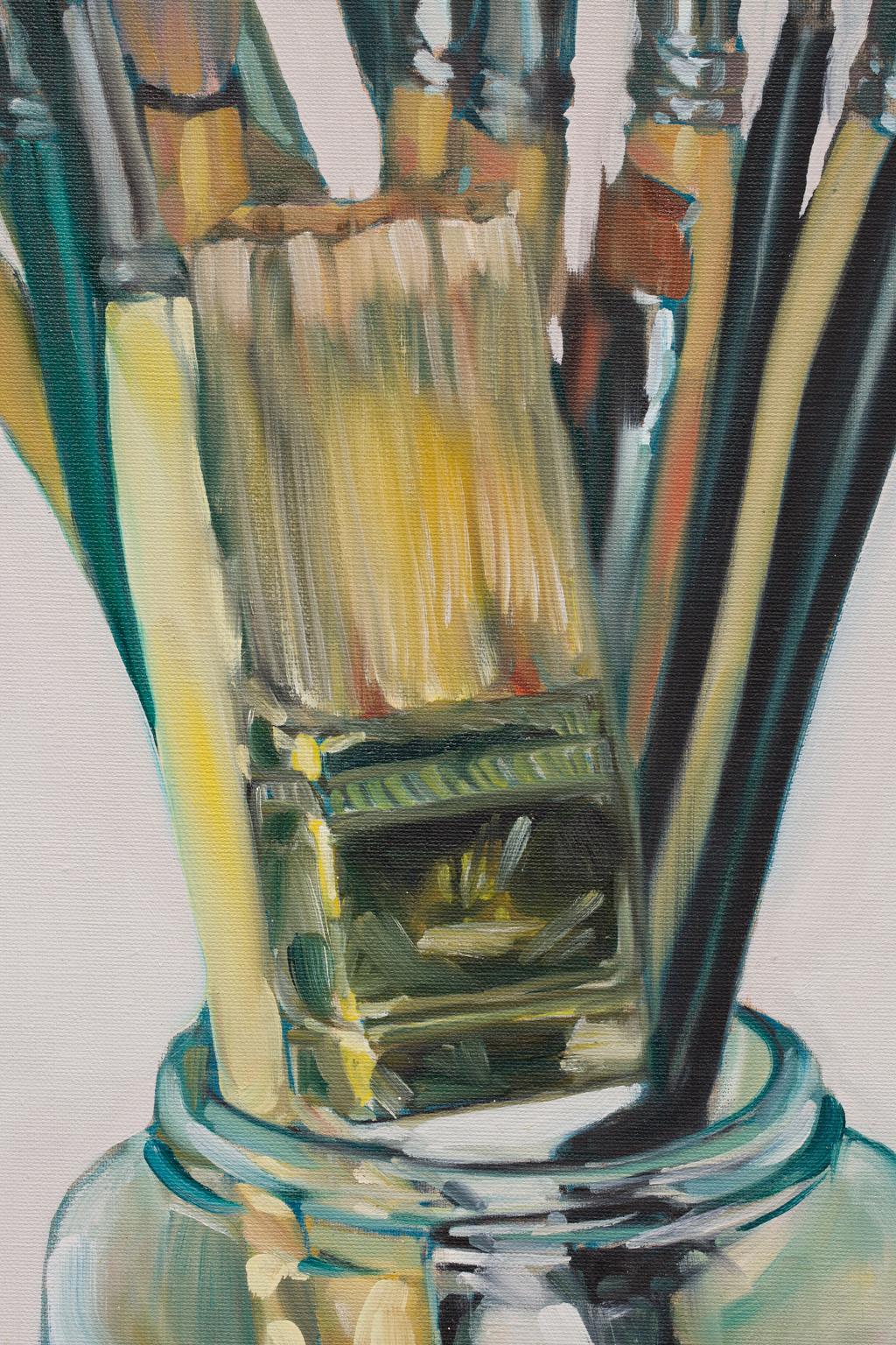 Anton Misha (Michael Mlinaric) Stilllebengemälde „Paint Brushes“ im Angebot 5