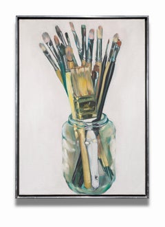 "Paint Brushes", Acrylic on Canvas, Still-life Painting