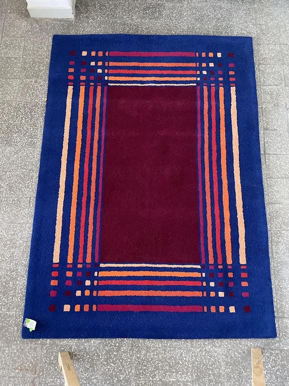 Hand-Crafted Anton Moseler Artistic Hand Tufted Rug by Tisca Switzerland 1990s For Sale
