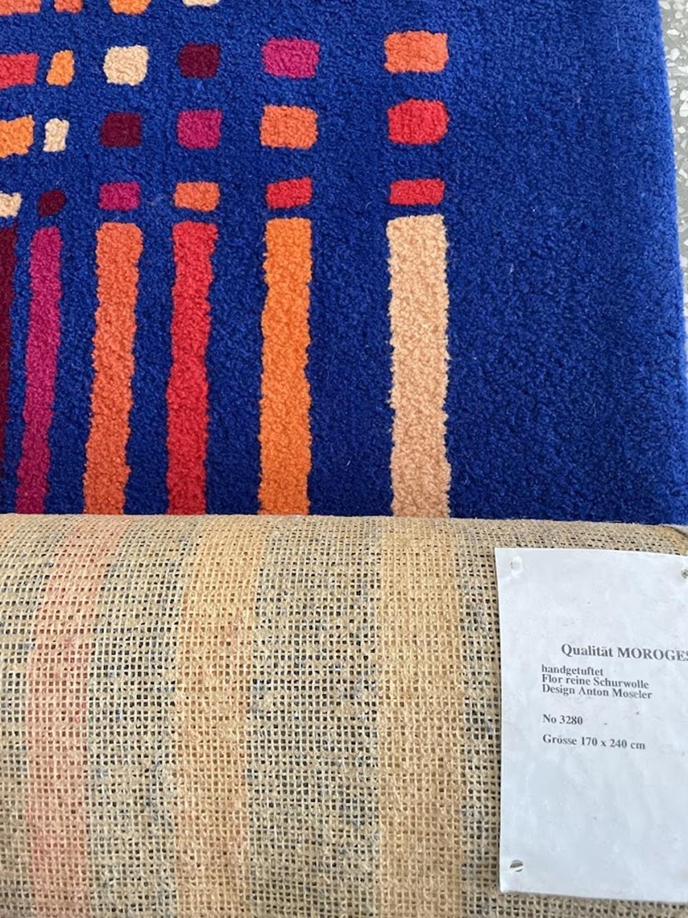 Late 20th Century Anton Moseler Artistic Hand Tufted Rug by Tisca Switzerland 1990s For Sale