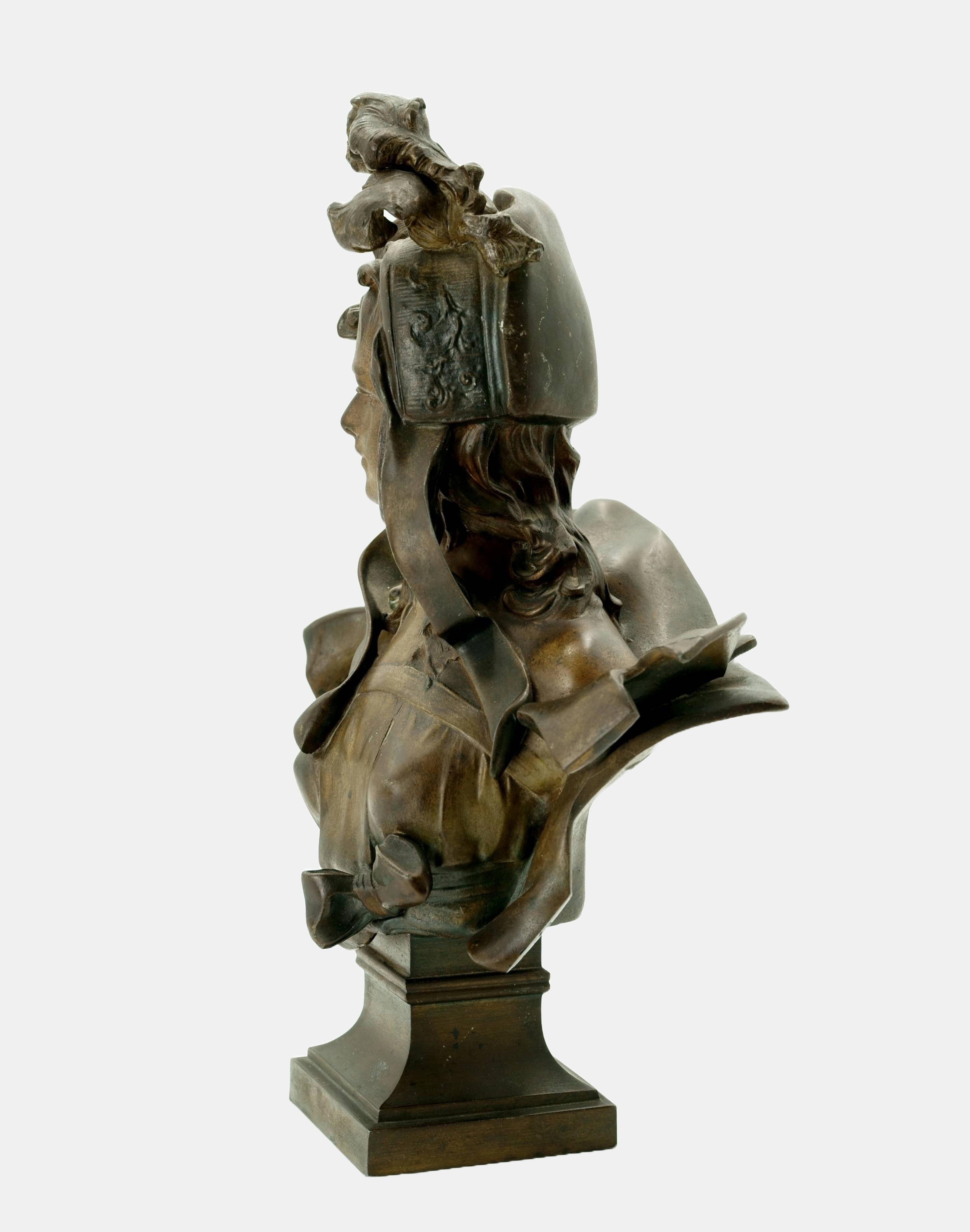 Buste of a young woman / - The Opulence of Beauty - - Art nouveau Sculpture par Anton Nelson