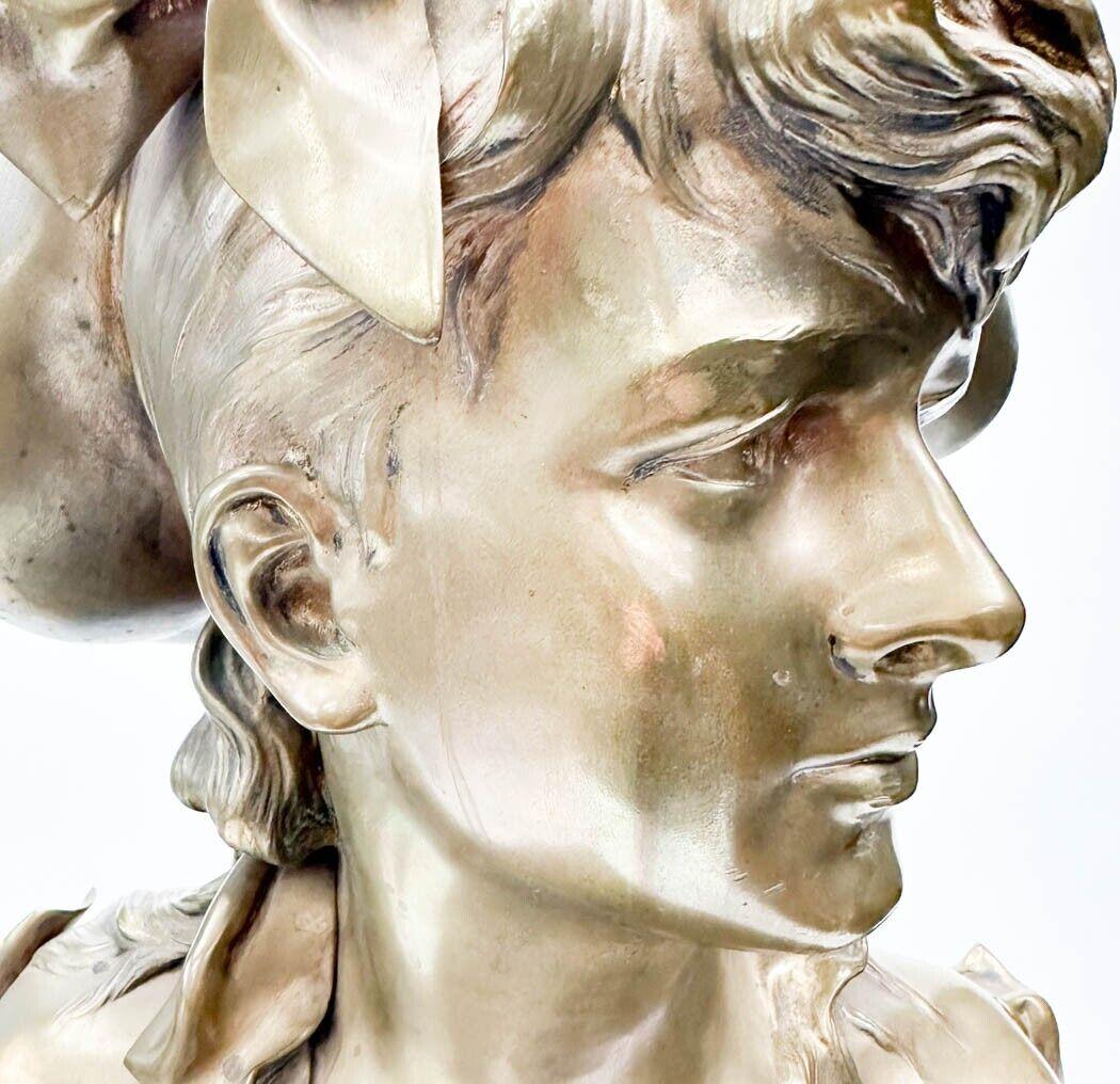  Anton Nelson Austrian Gilt Bronze Portrait Bust Floreal for Tiffany & Co c. 190 For Sale 6