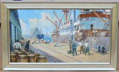 Dock Workers Unloading Freighter