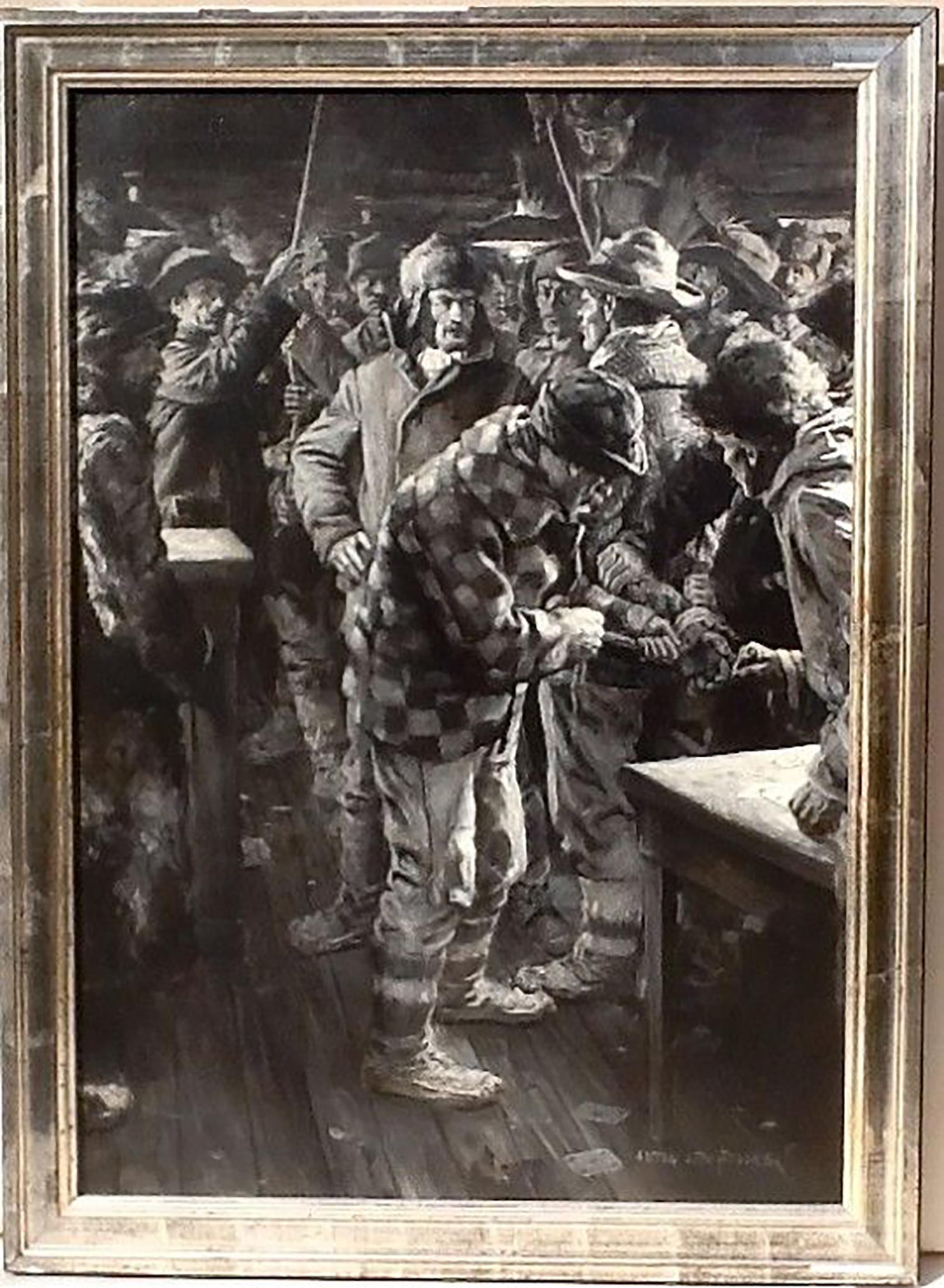 Illustration d'histoire pour Smoke Bellew par Jack London pour Cosmopolitan Magazine - Painting de Anton Otto Fischer