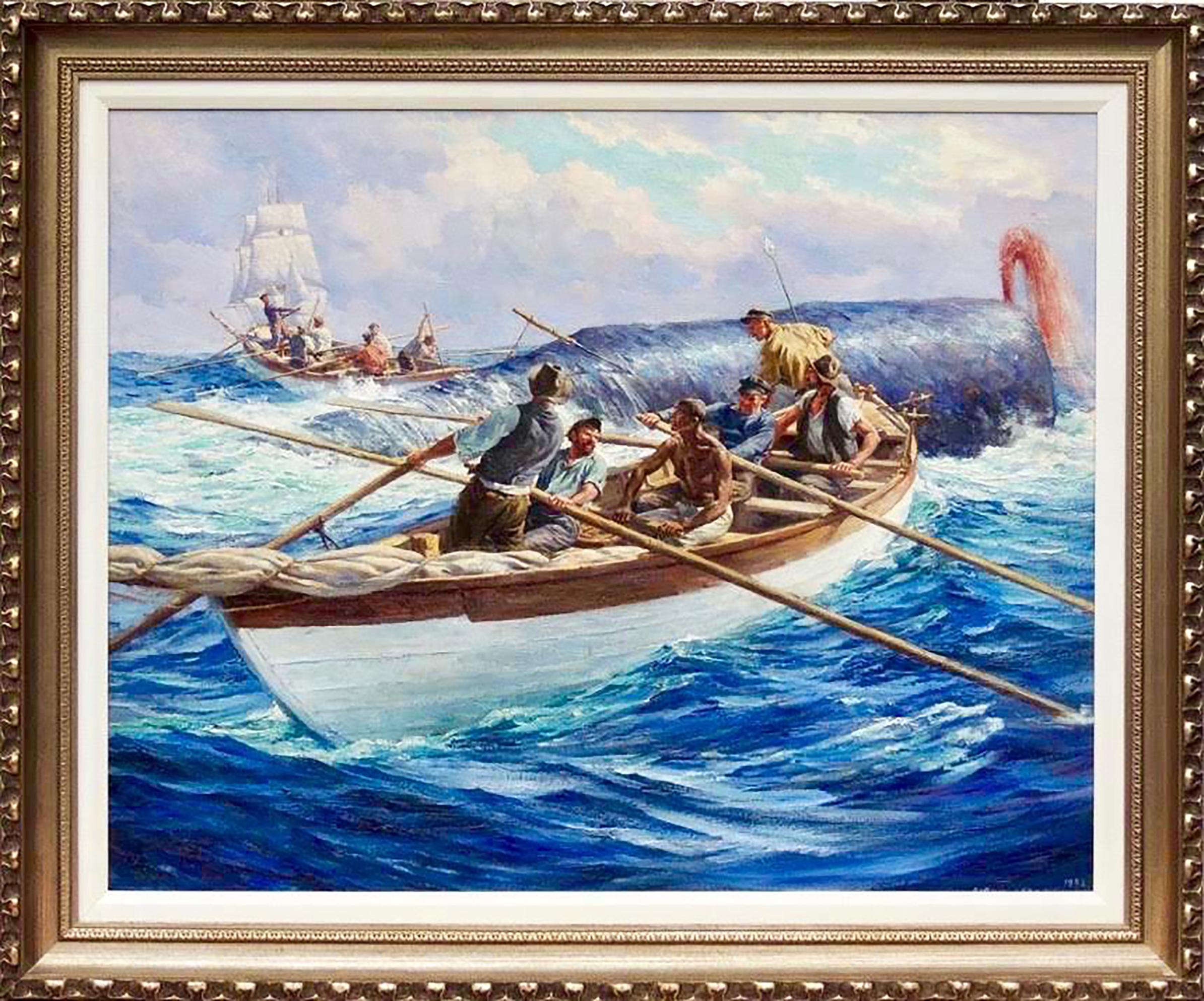 Caza de ballenas - Painting de Anton Otto Fischer