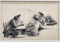 Anton Otto Fischer Disegno a penna e inchiostro di illustrazione di libri