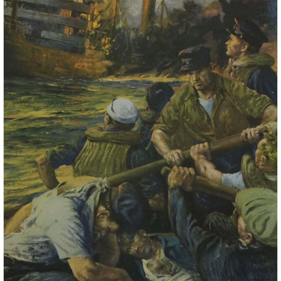 En 1942, l'artiste maritime acclamé Anton Otto Fischer a réalisé ce spectaculaire W en vente 2