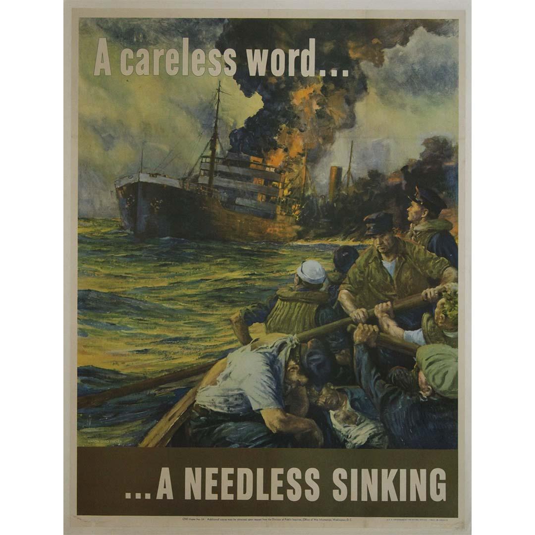 1942 by acclaimed maritime artist Anton Otto Fischer, this dramatic W