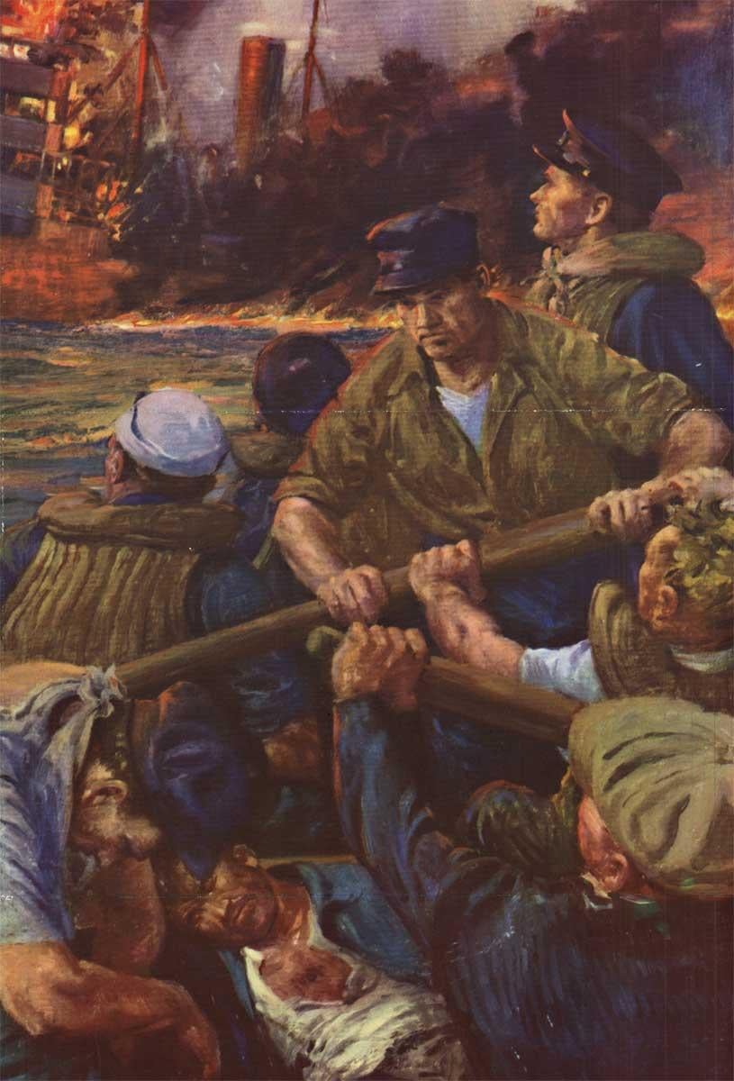 A Careless World ...A Needless Sinking original 1942 vintage World War 2 poster - Print by Anton Otto Fischer