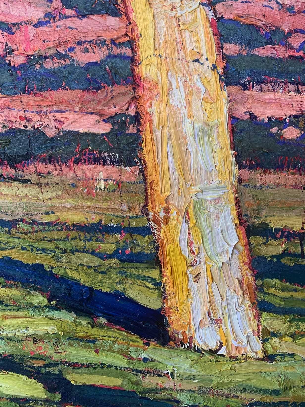 Questo paesaggio dell'artista ucraino/americano Anton Pavlenko ha una texture bellissima e vibrante.  La scena è quella del Pacifico nord-occidentale.