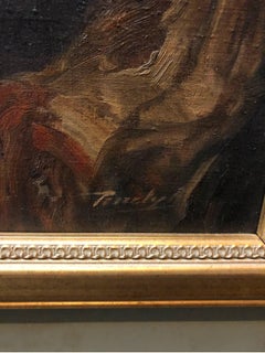 Peinture à l'huile hongroise rare « Blessing of the Tzadik » (Le baiser de Tzadik)