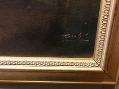 Bénédiction des mères, bougies de Shabbat Rare peinture à l'huile hongroise Judaica