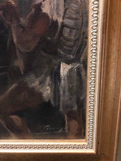 Wisdom of King Solomon Rare Biblical Hungarian Judaica Oil Painting