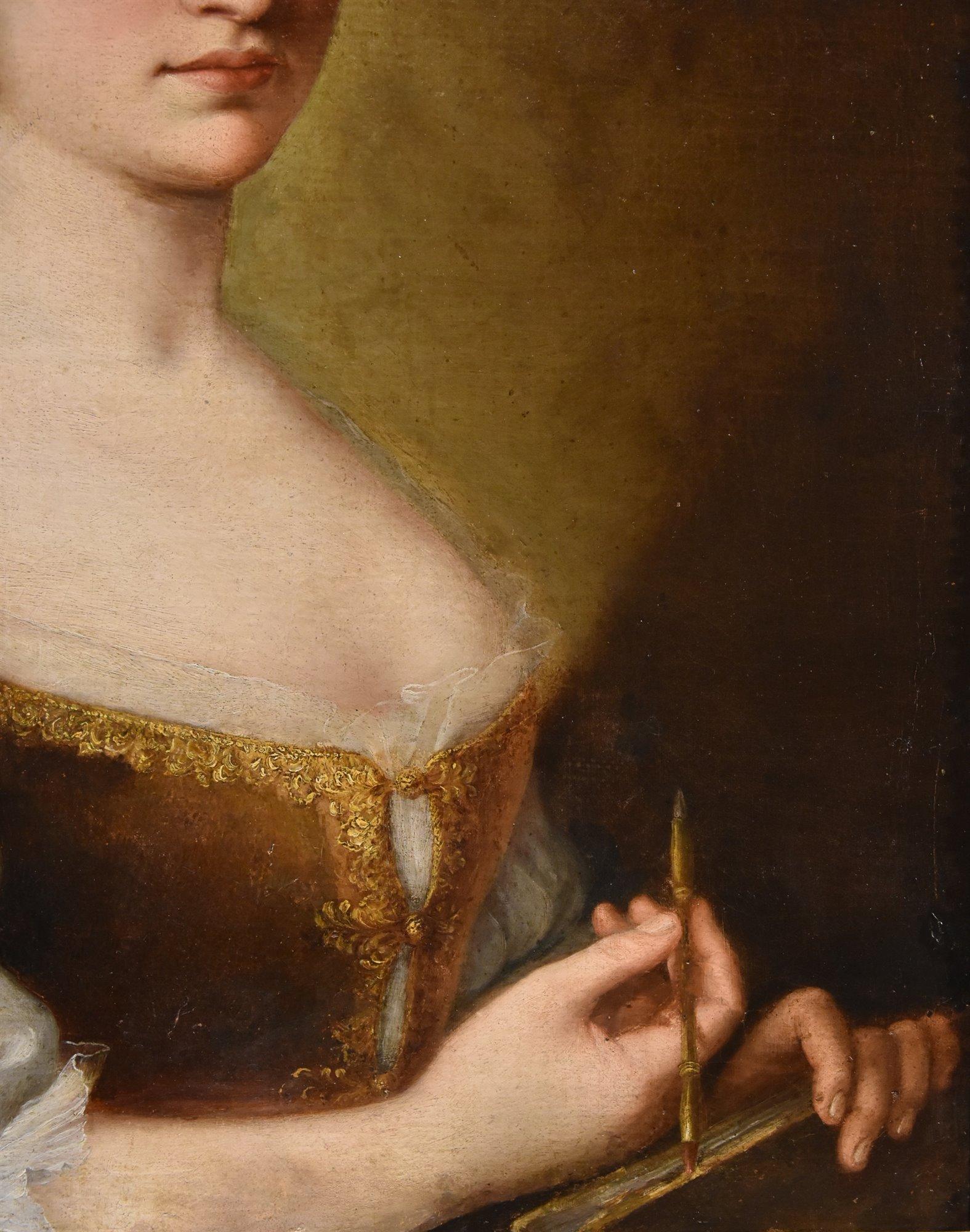 Portrait Young Girl Mengs Paint 18th Century Oil on canvas Old master Woman Art For Sale 5