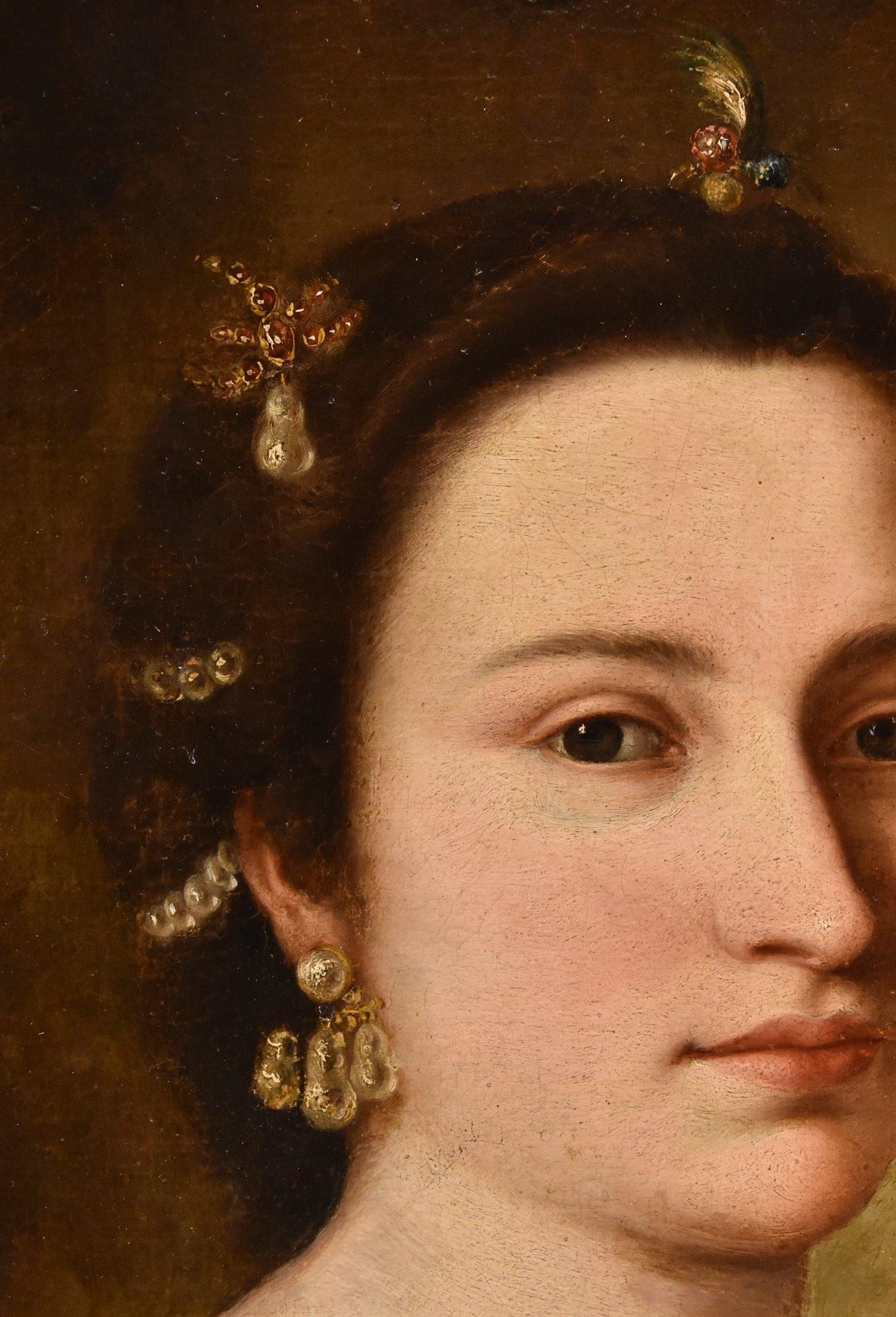 Portrait Young Girl Mengs Paint 18th Century Oil on canvas Old master Woman Art For Sale 6