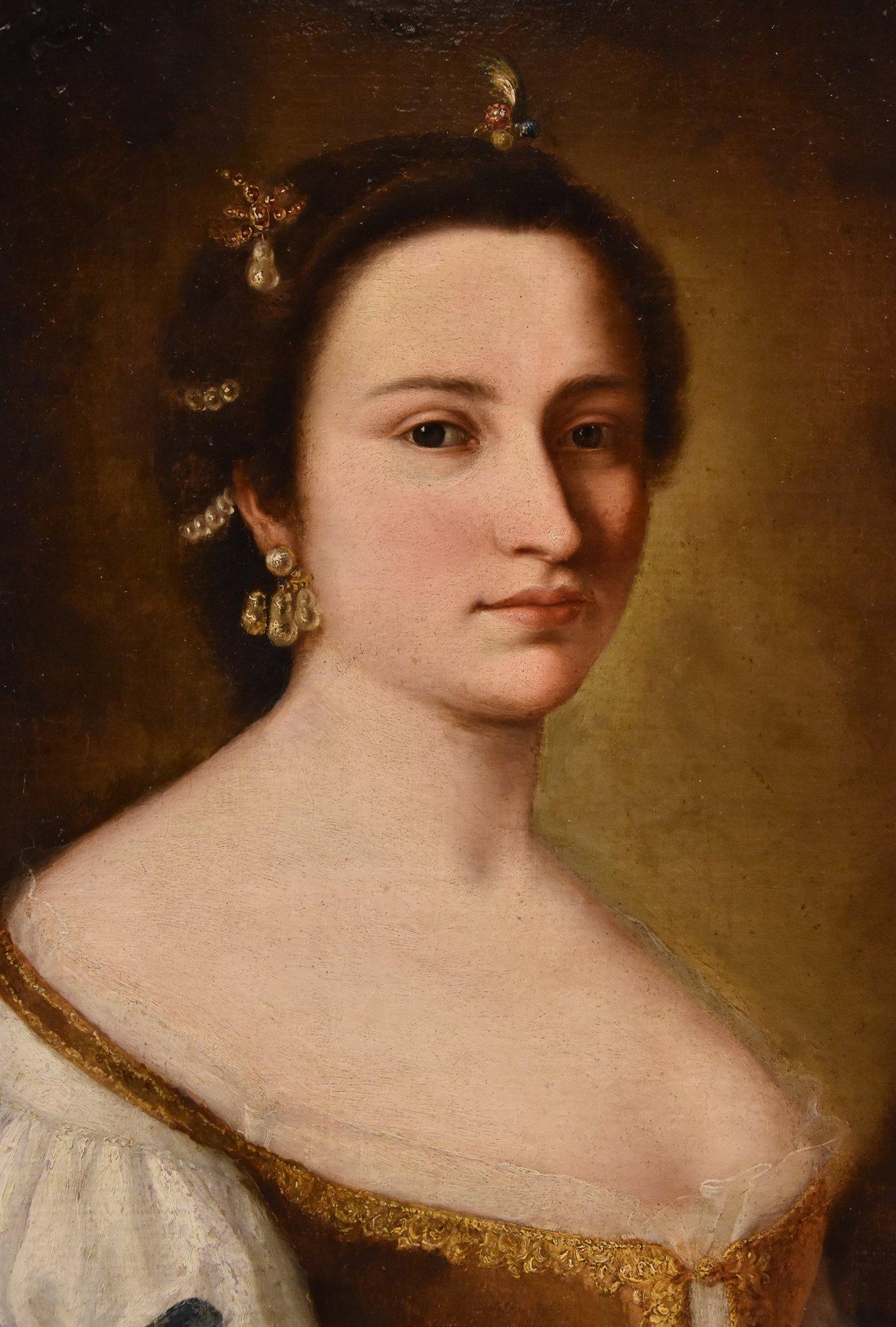 Portrait Young Girl Mengs Paint 18th Century Oil on canvas Old master Woman Art - Old Masters Painting by Anton Raphael Mengs (Aussig, 1728 - Rome, 1779)