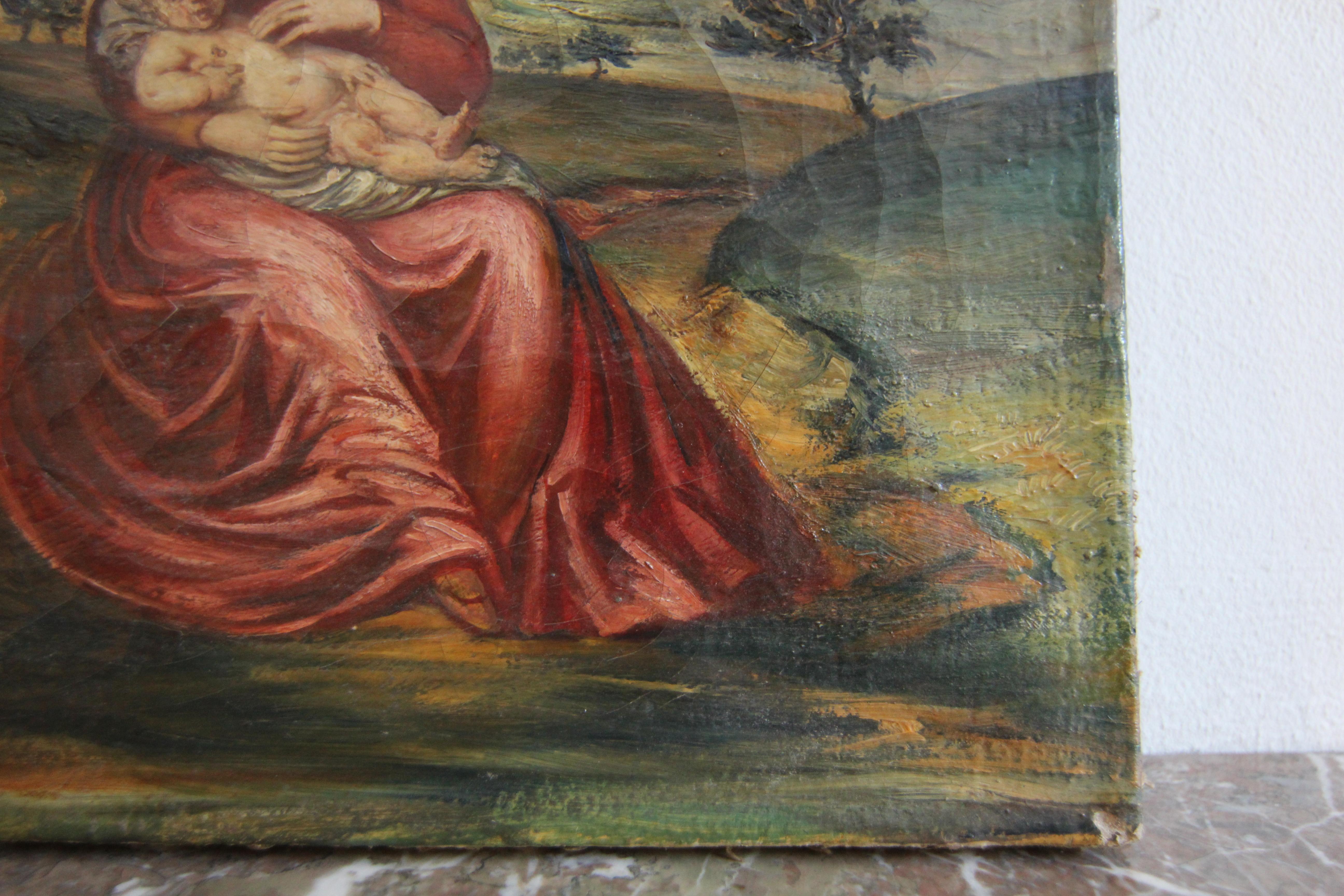 Anton Rausch, Madonna with Child, Oil on Canvas For Sale 7