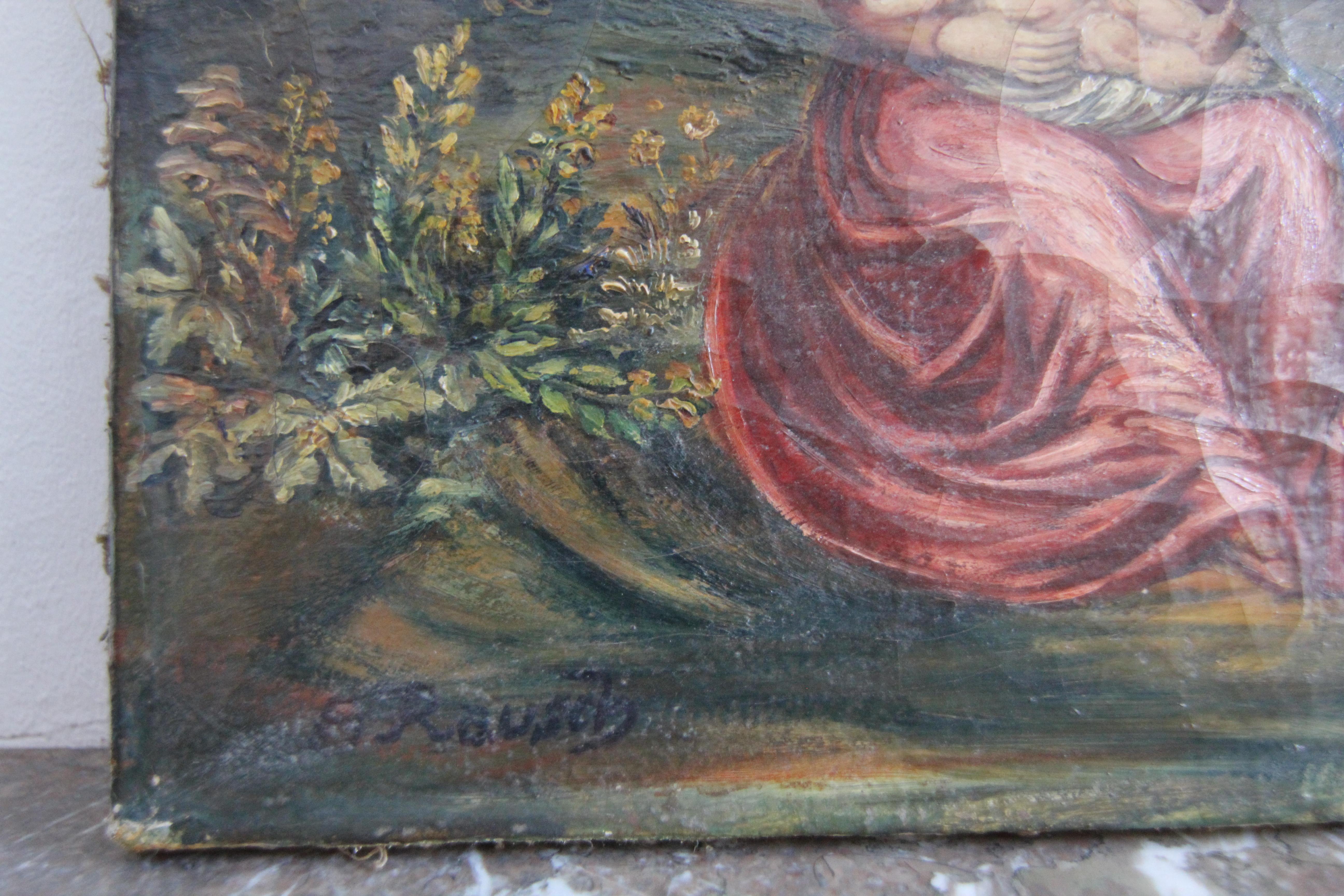 Anton Rausch, Madonna with Child, Oil on Canvas For Sale 8