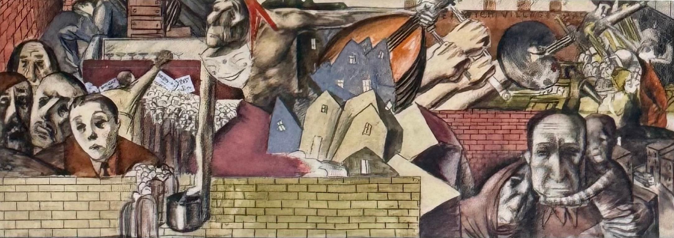 Studio murale WPA Scena americana moderna del medio secolo Realismo sociale Lavoratori