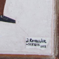 LUMBERJACKS Hanging Sculpture Painting Ceramic Mid-Century Woodstock Men Working