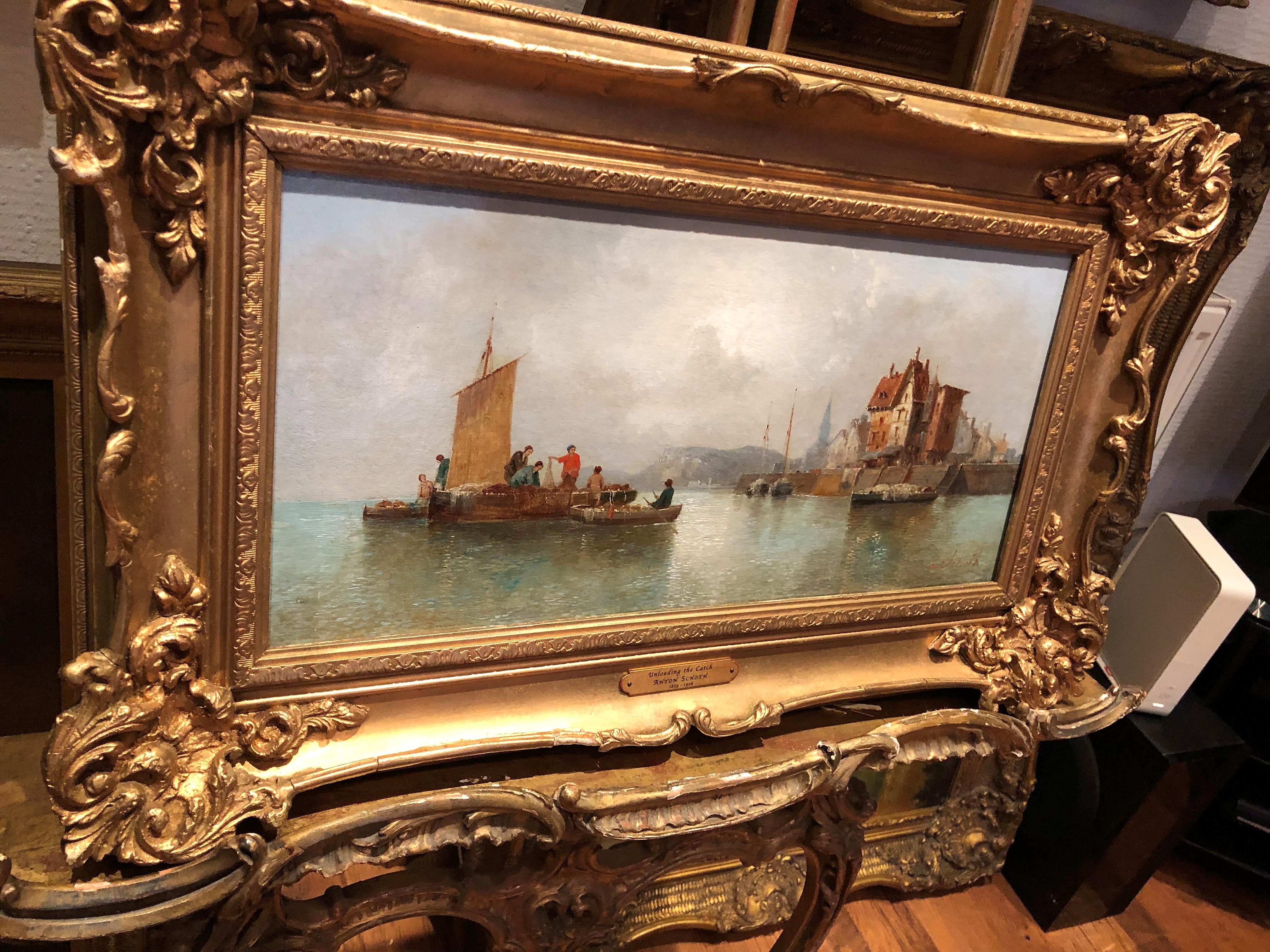 Pittura ad olio di Anton Schoth VECCHIO MAESTRO PITTORE XIX secolo SCUOLA D'AUSTRIA 16