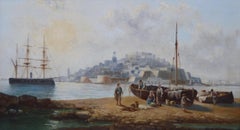 Pair of 19th Century seascape oil paintings of Malta & Constantinople (Istanbul)
