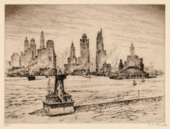 Antique 'Chicago Harbor' — 1920s Realism