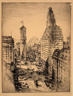 Seventh Avenue Canyon, from New York in Etchings