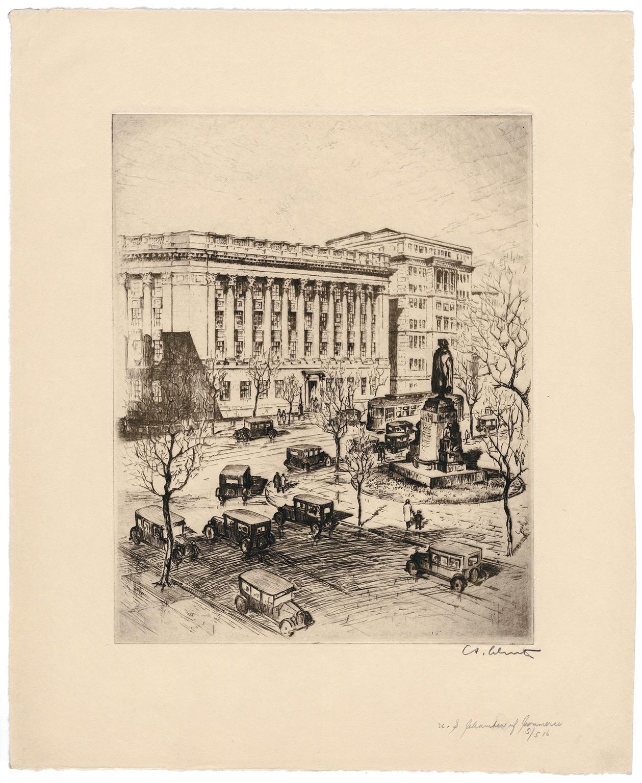 'U.S. Chamber of Commerce' — 1920s Realism, Washington D.C. - Print by Anton Schutz