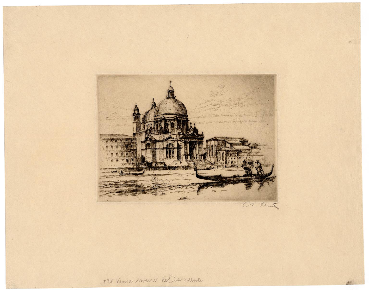 'Venice, Maria della Salute' — 1930s Impressionism - Print by Anton Schutz
