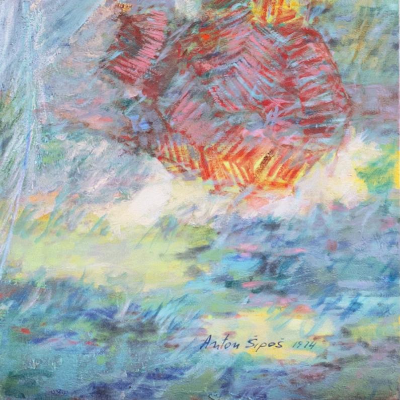 'Peacocks', Ecole de Paris, Salon d'Automne, Salon des Artistes Français, Carmel - Painting by Anton Sipos