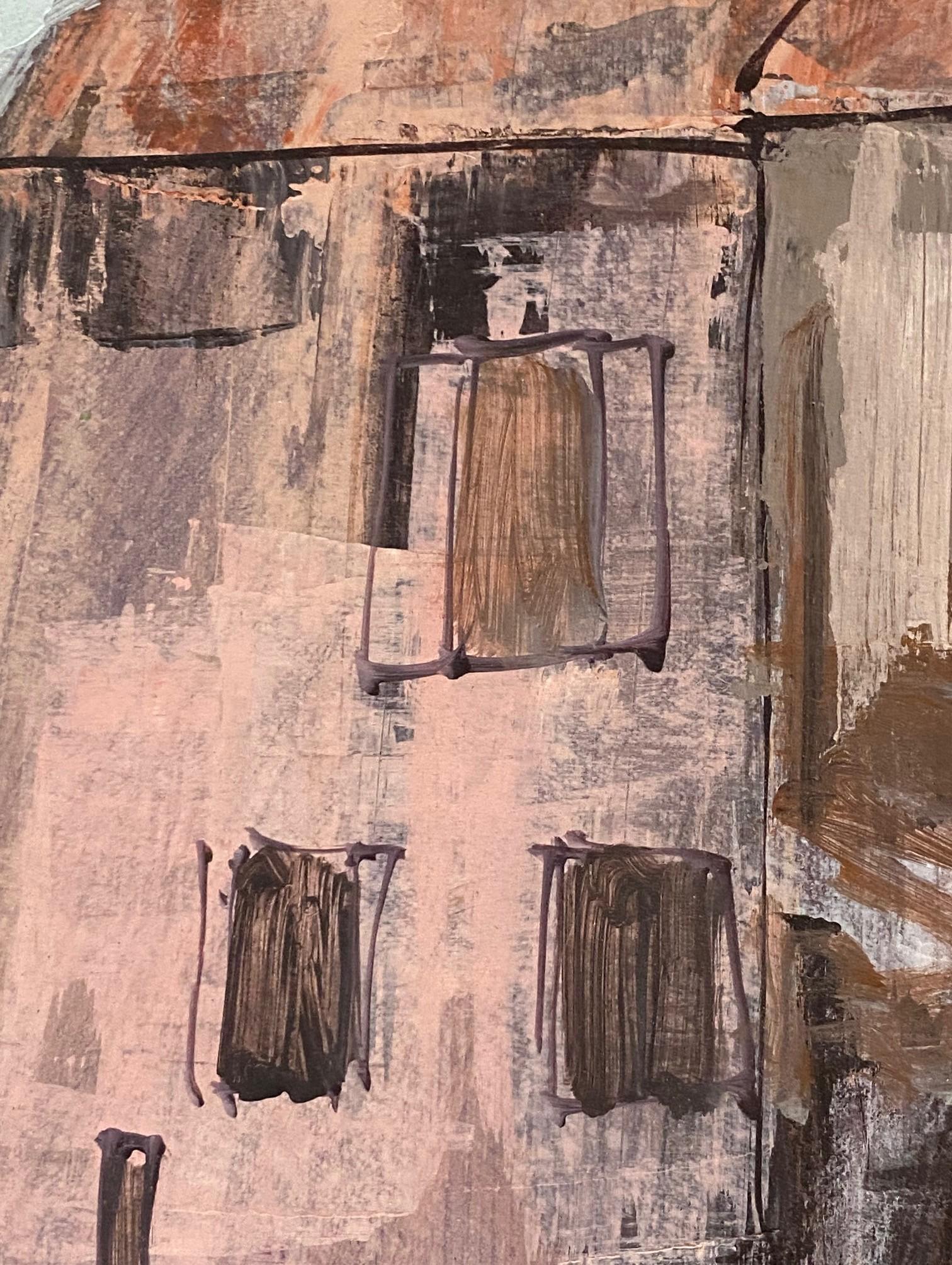Anton Sipos Signed Original Mid-Century Modern Landscape with House Oil Painting For Sale 7