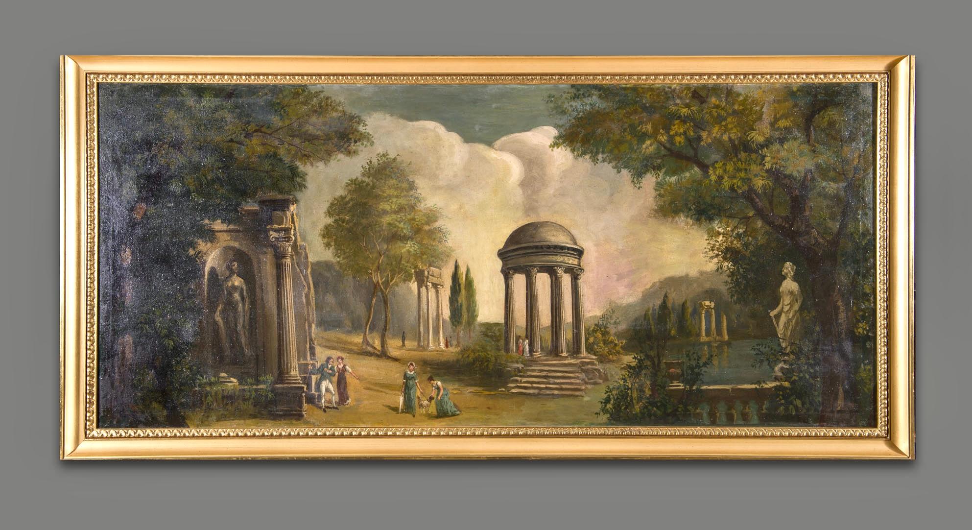 XIX Century Italian Grand Tour Landscape Painting Credited Anton Sminck Pitloo