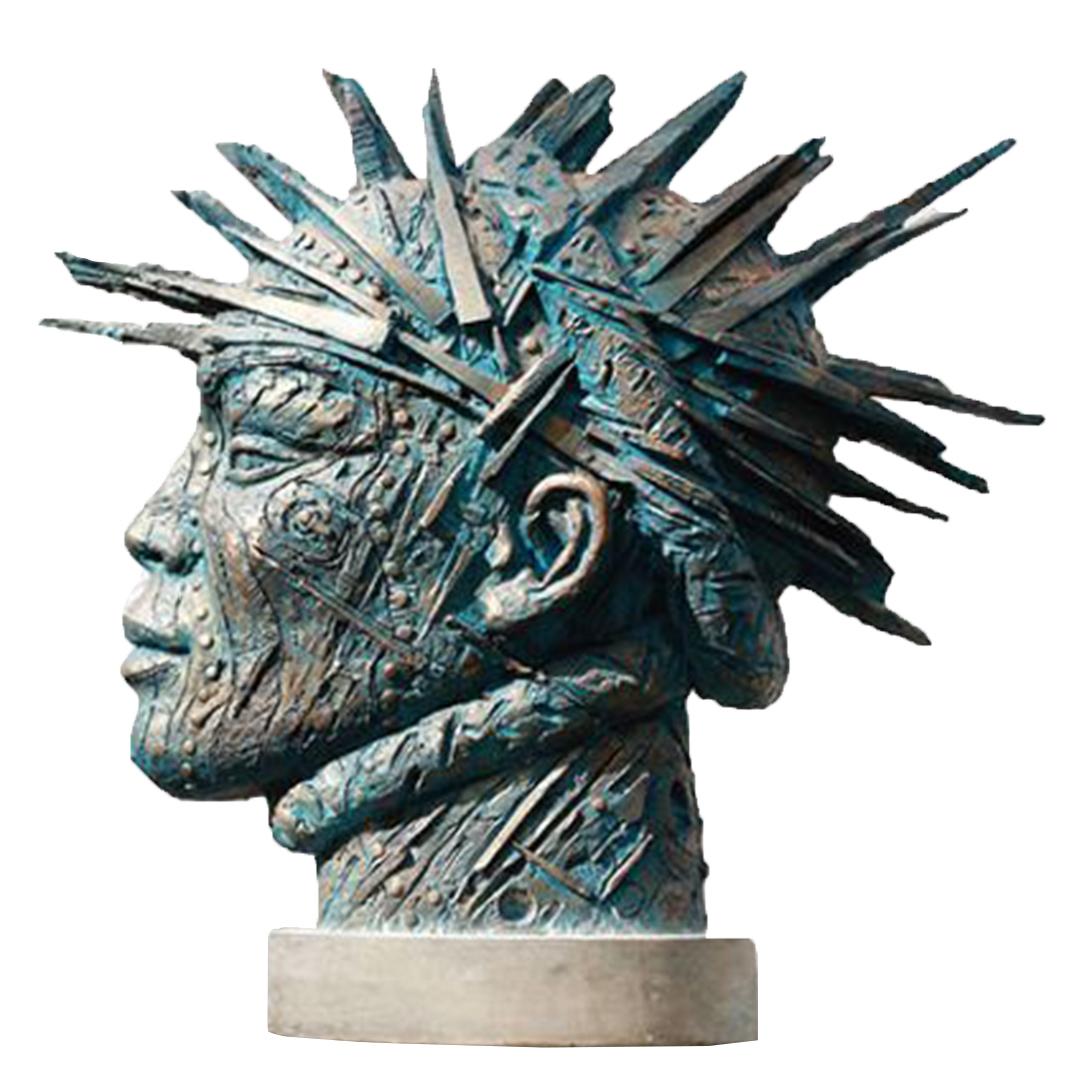 Anton Smit Figurative Sculpture - Kungwini Head 