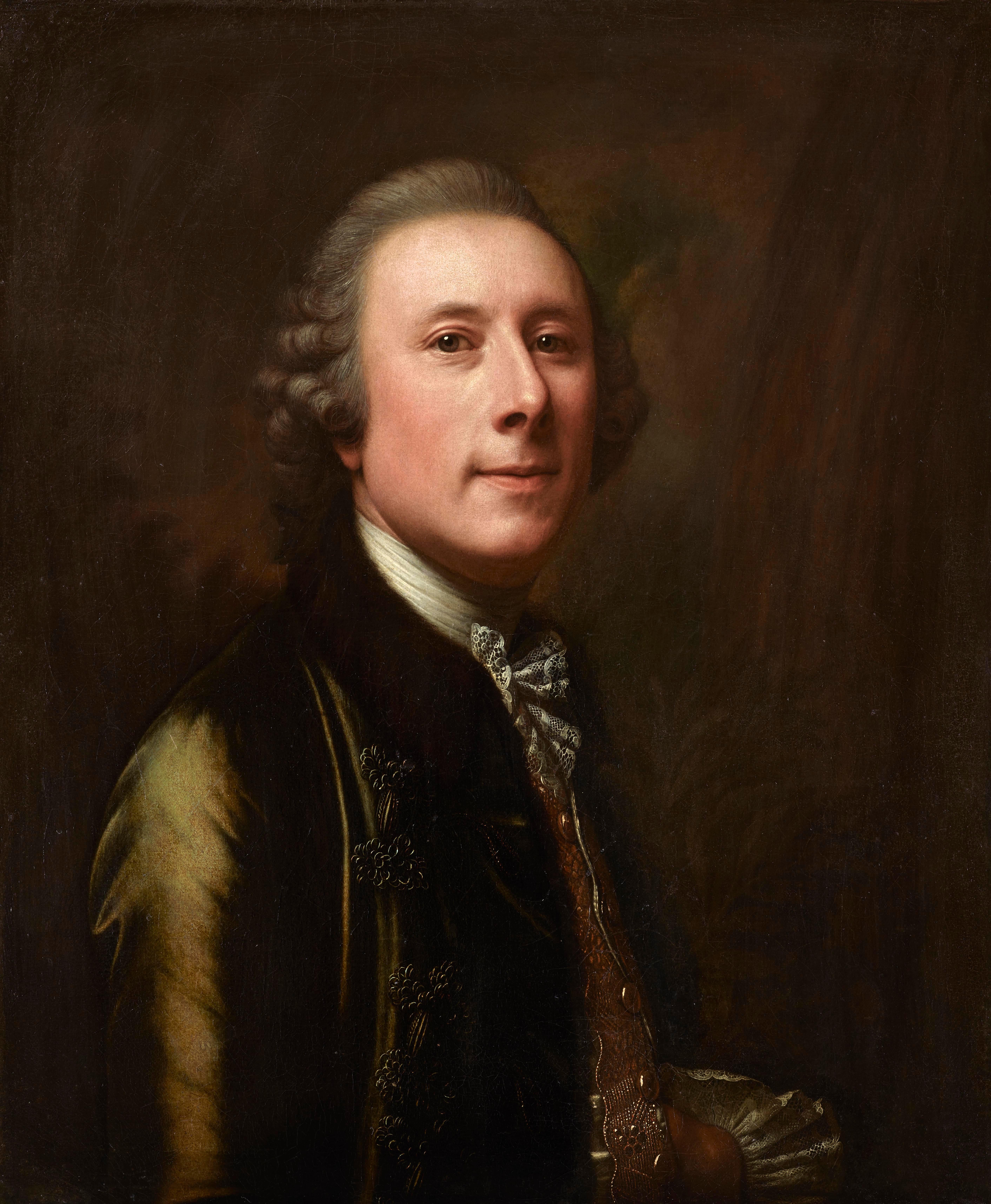 Portrait Painting Anton von Maron - Portrait d'un Gentleman, peinture à l'huile du 18ème siècle