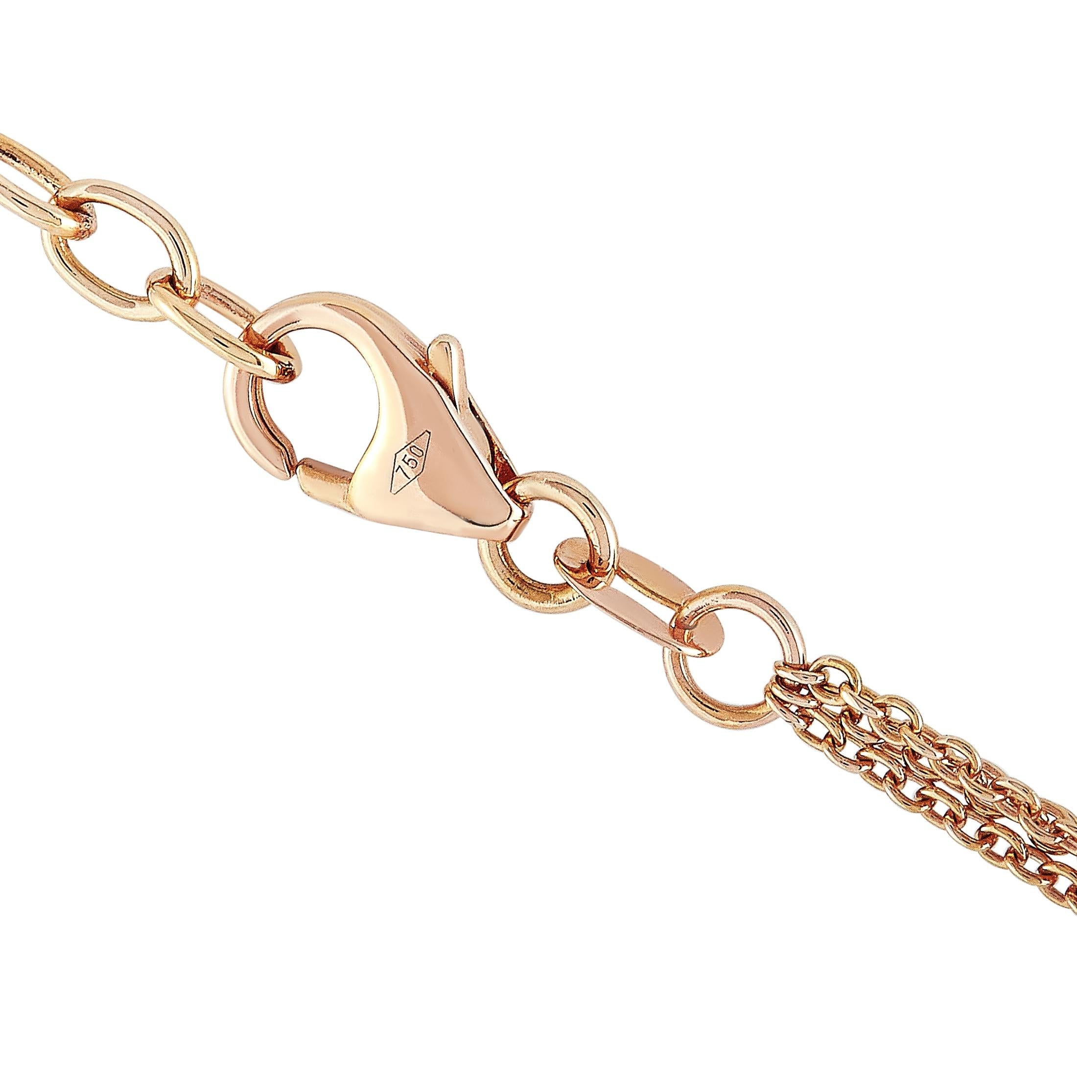 Antonellis 18 Karat Gold 0.80 Carat Diamond and Brown Gemstone Pendant Necklace 1