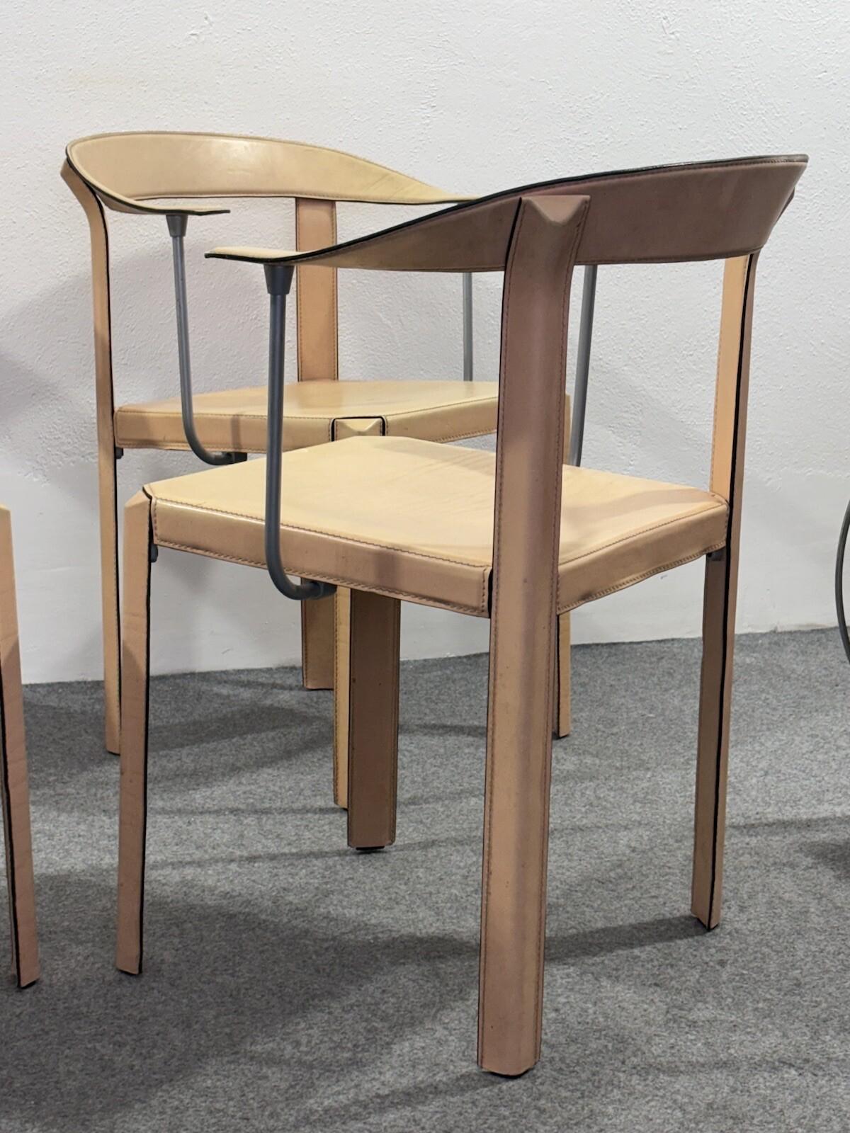 Antonello Mosca Ycami Set 4 Poltroncine Design 1980’s Modernariato (Metall) im Angebot
