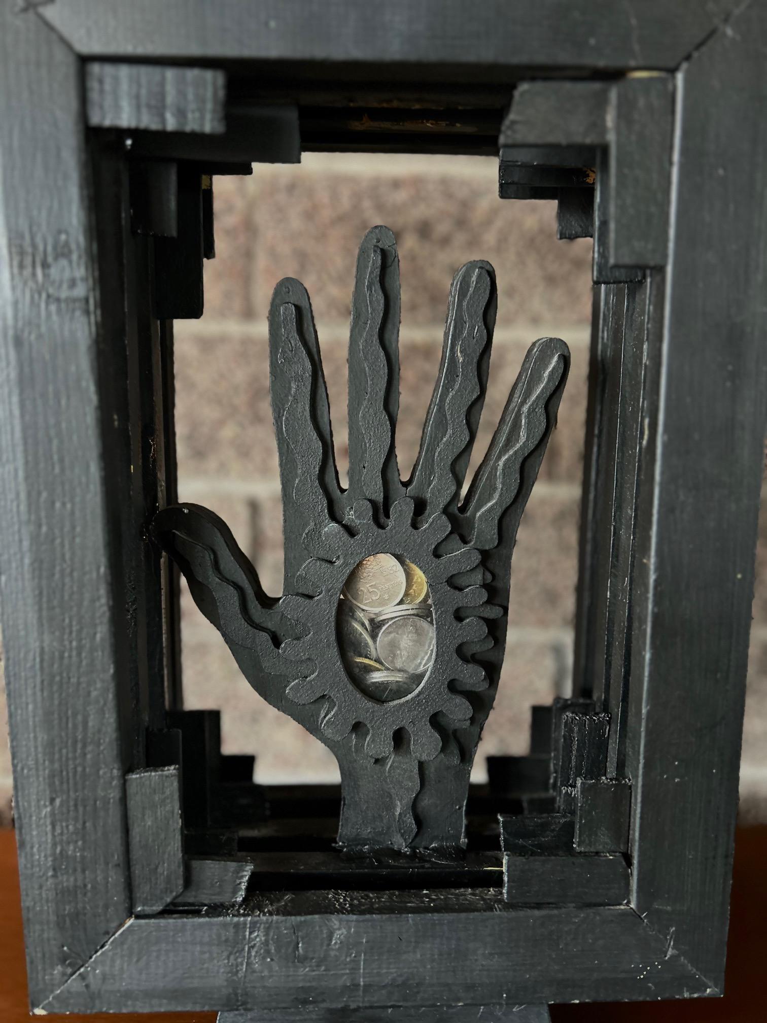 Mid-Century Modern Antoni Abad Hand Sculpture in Wood and Mixed Media For Sale