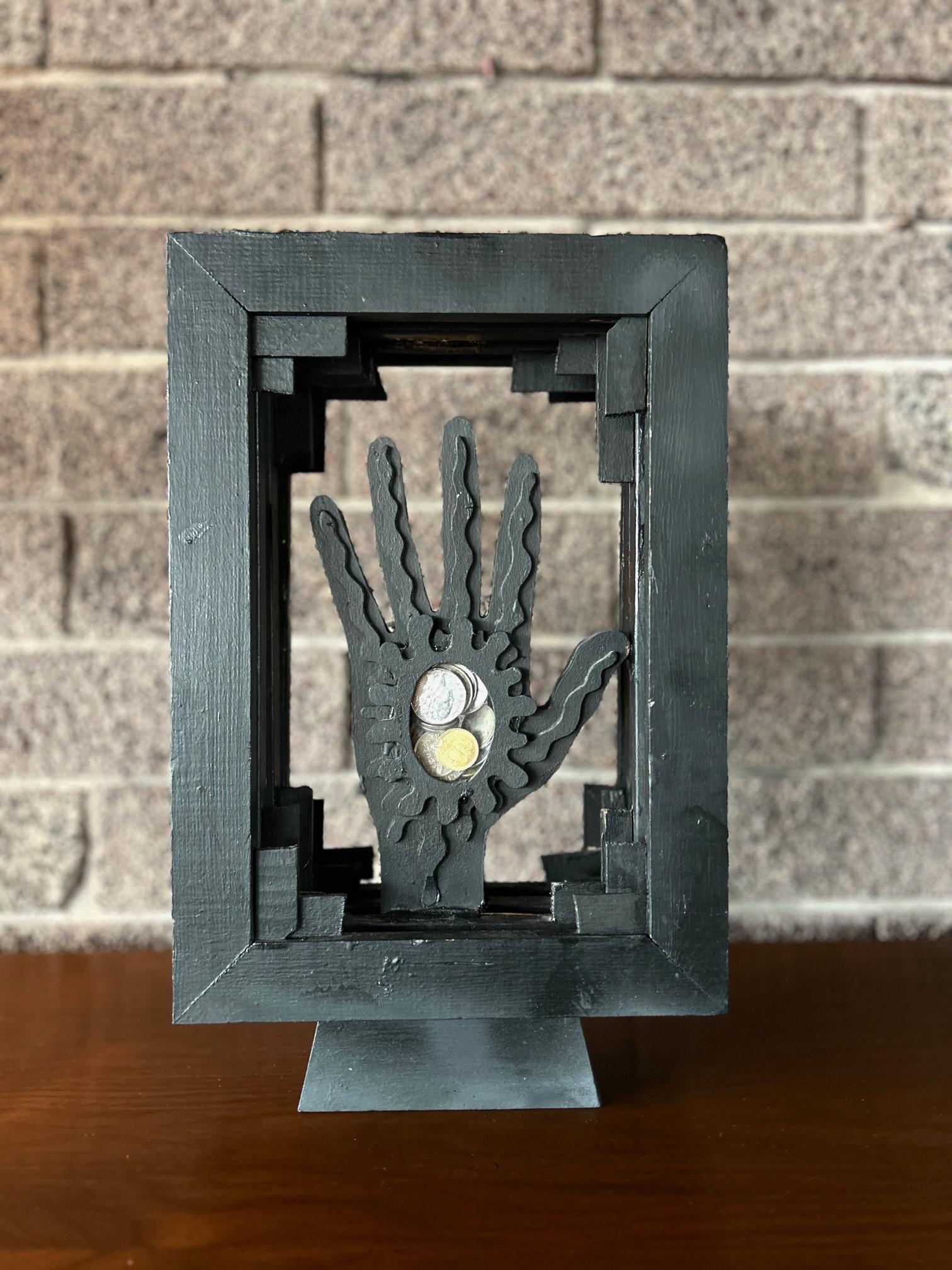 Antoni Abad Hand Sculpture in Wood and Mixed Media In Good Condition For Sale In Phoenix, AZ