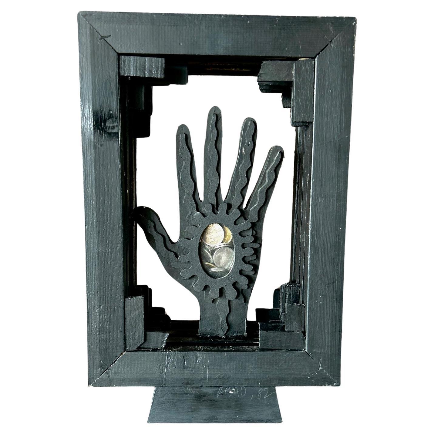 Antoni Abad Hand Sculpture in Wood and Mixed Media For Sale