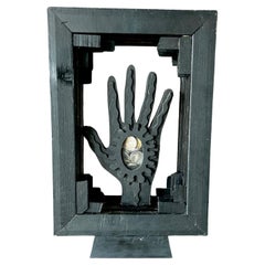 Vintage Antoni Abad Hand Sculpture in Wood and Mixed Media