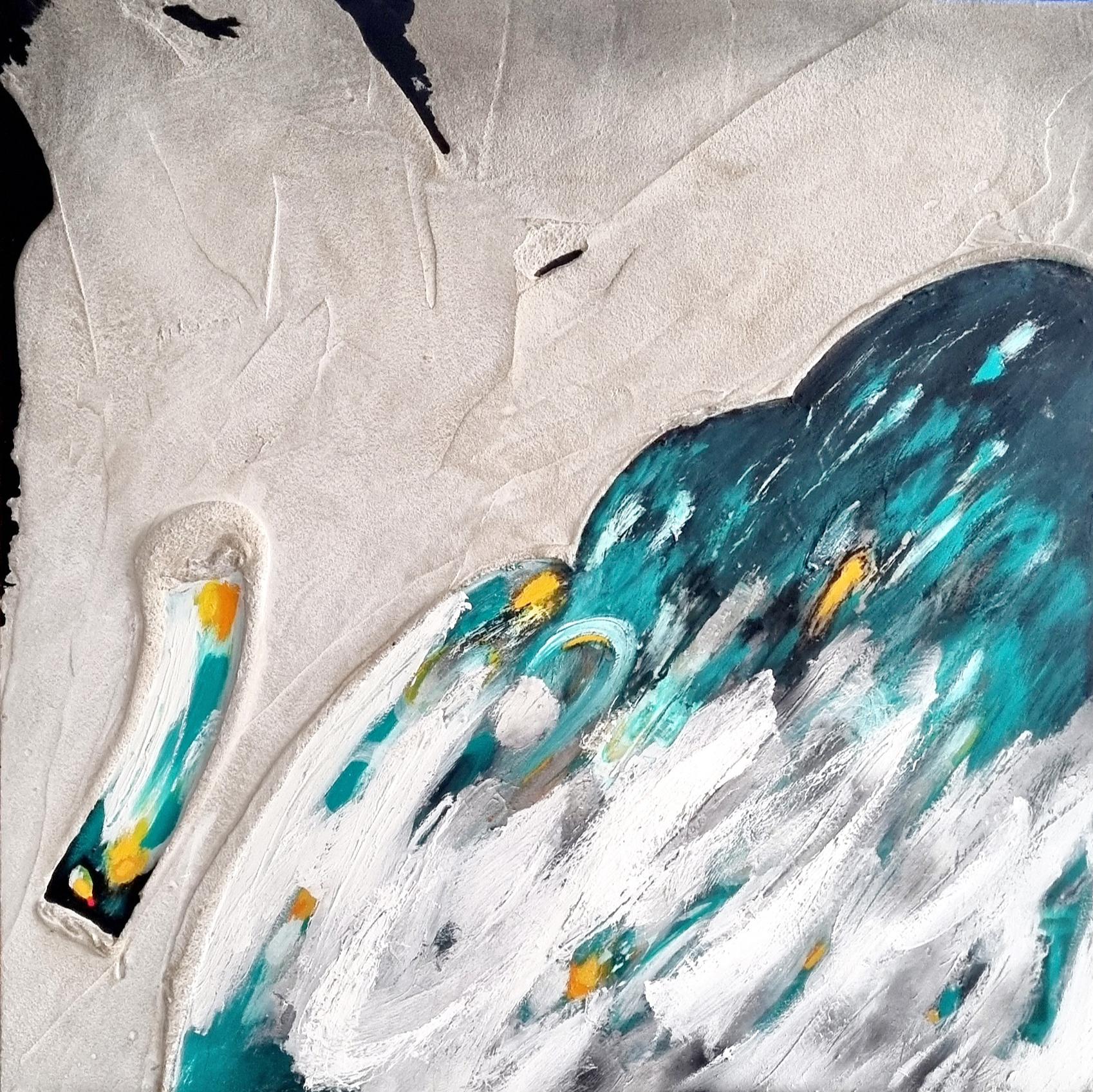 "Emerald Revelation", 2025, Abstract Painting, Oil and Mixed Media on Canvas