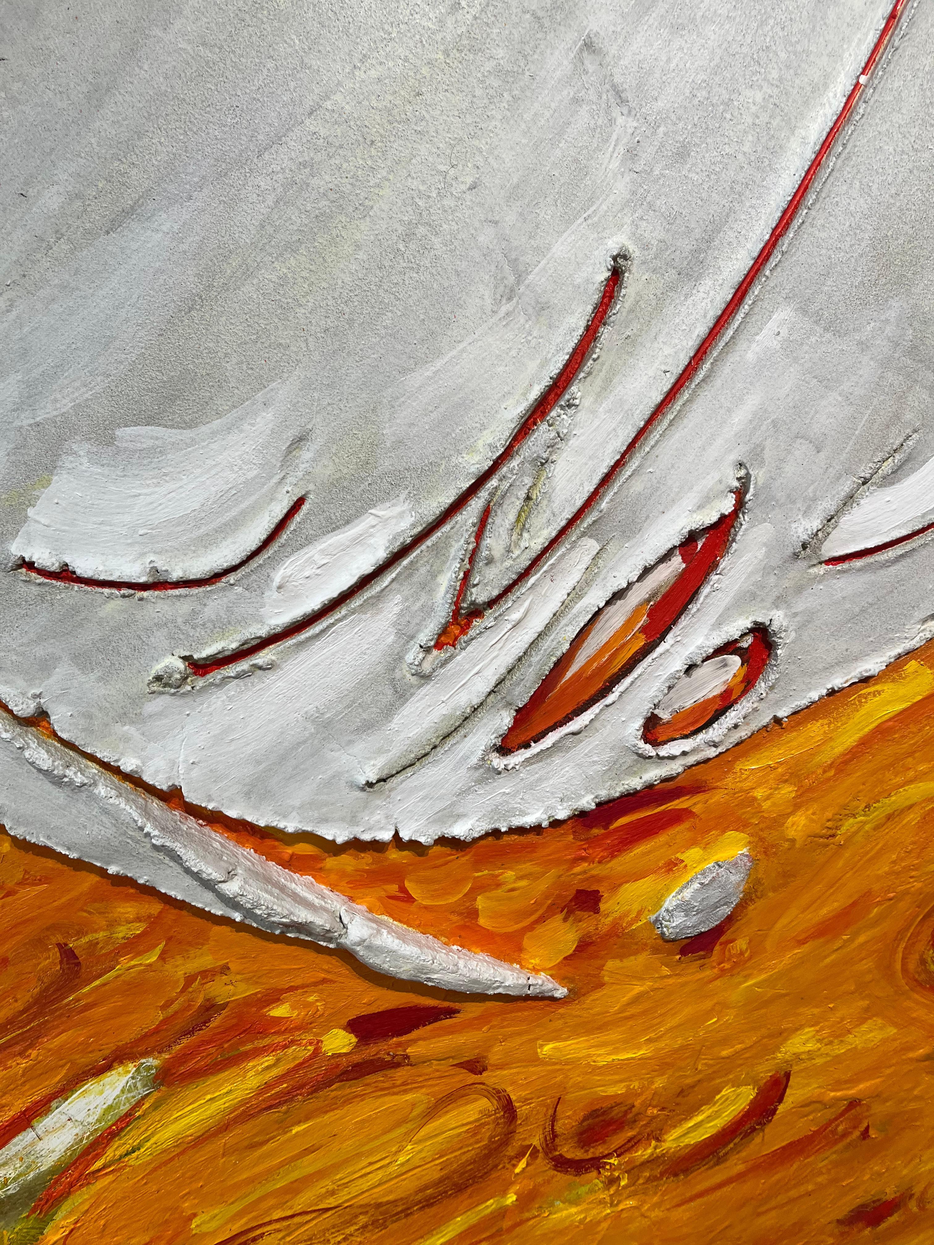 Großformatiges abstraktes Gemälde des spanischen Künstlers Antoni Amat (geb. 1960) aus seinem jüngsten Werk, das die Spannung zwischen Materie und Licht untersucht. Perséfone (Persephone) (2025) inszeniert einen kraftvollen Dialog zwischen dichter,