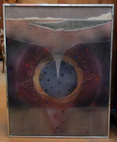 Energy Portal Abstract Acrylic Painting on Canvas, Framed, Circa 1980