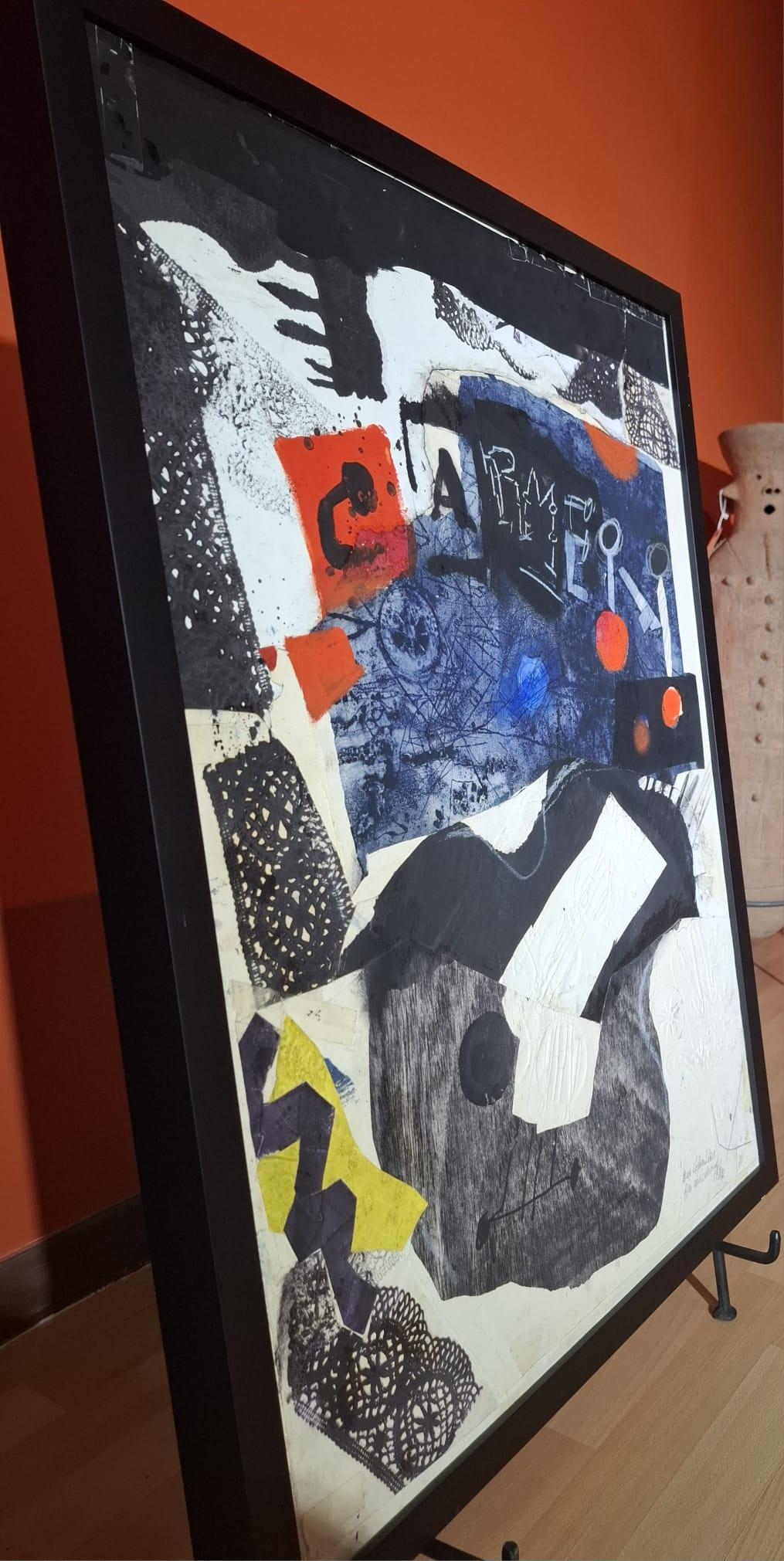 Antoni Clavé, 1.977
Painting and collage on canvas 
Signed and dedicated 
Certificate by Archives Clavé with number 77TMPMT18