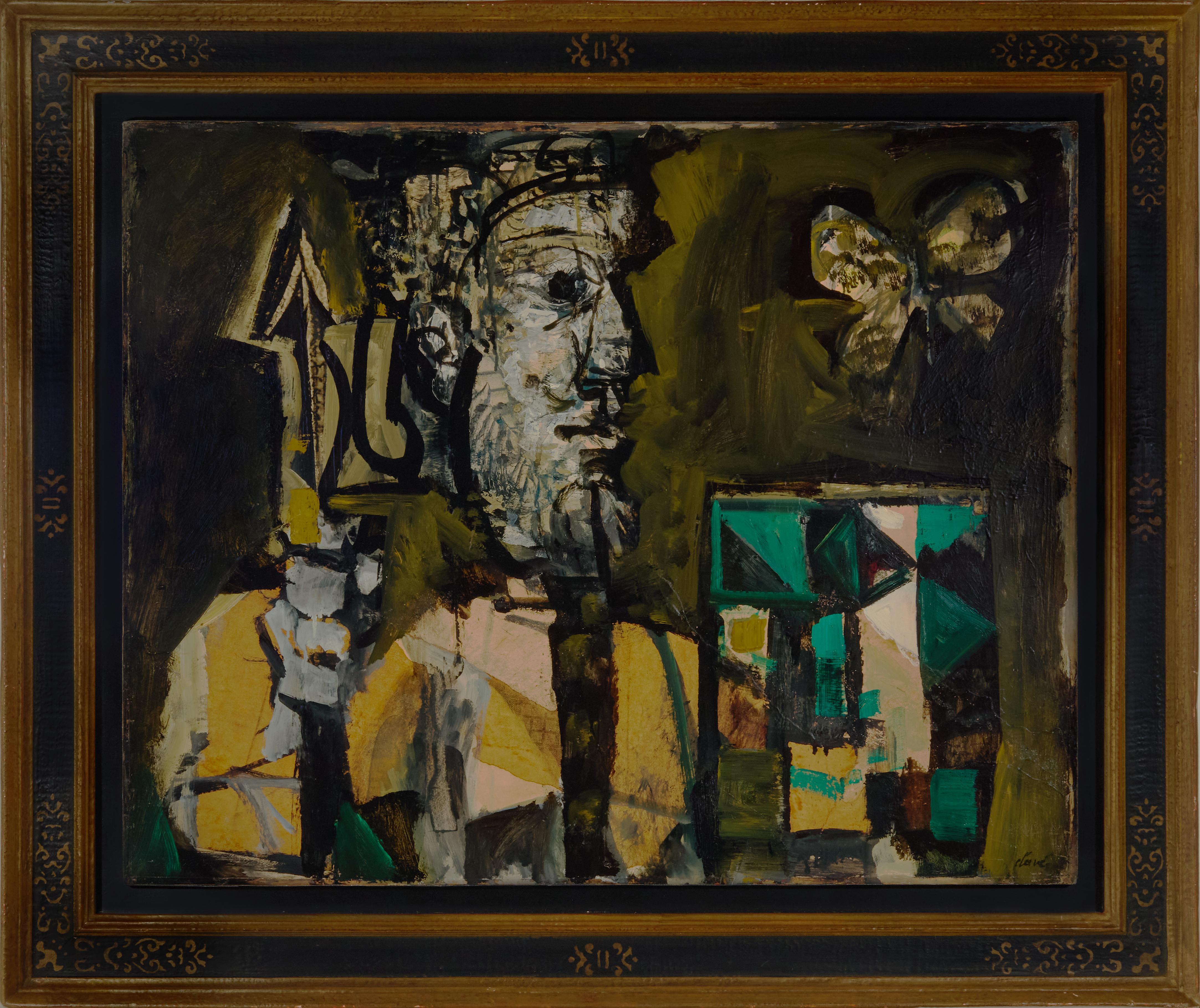 Antoni Clavé. Guerrier à la lance de profil. 1955. Oil on canvas. 64.6 x 81 cm.