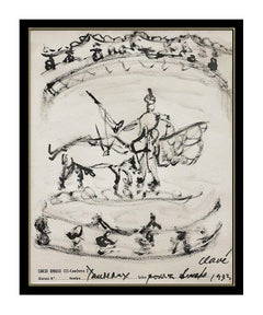 ANTONI CLAVE Rare Original Painting Signed Artwork Framed Matador Bull Fighting