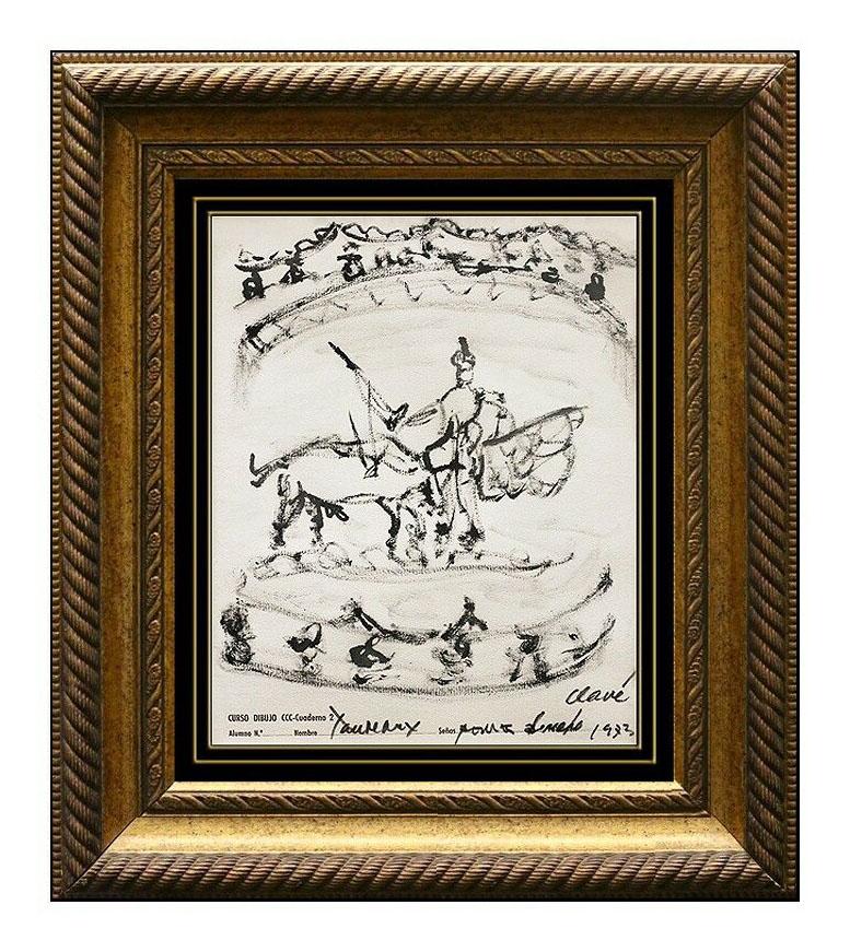 Antoni Clavé Animal Painting - ANTONI CLAVE Rare Original Painting Signed Artwork Framed Matador Bull Fighting