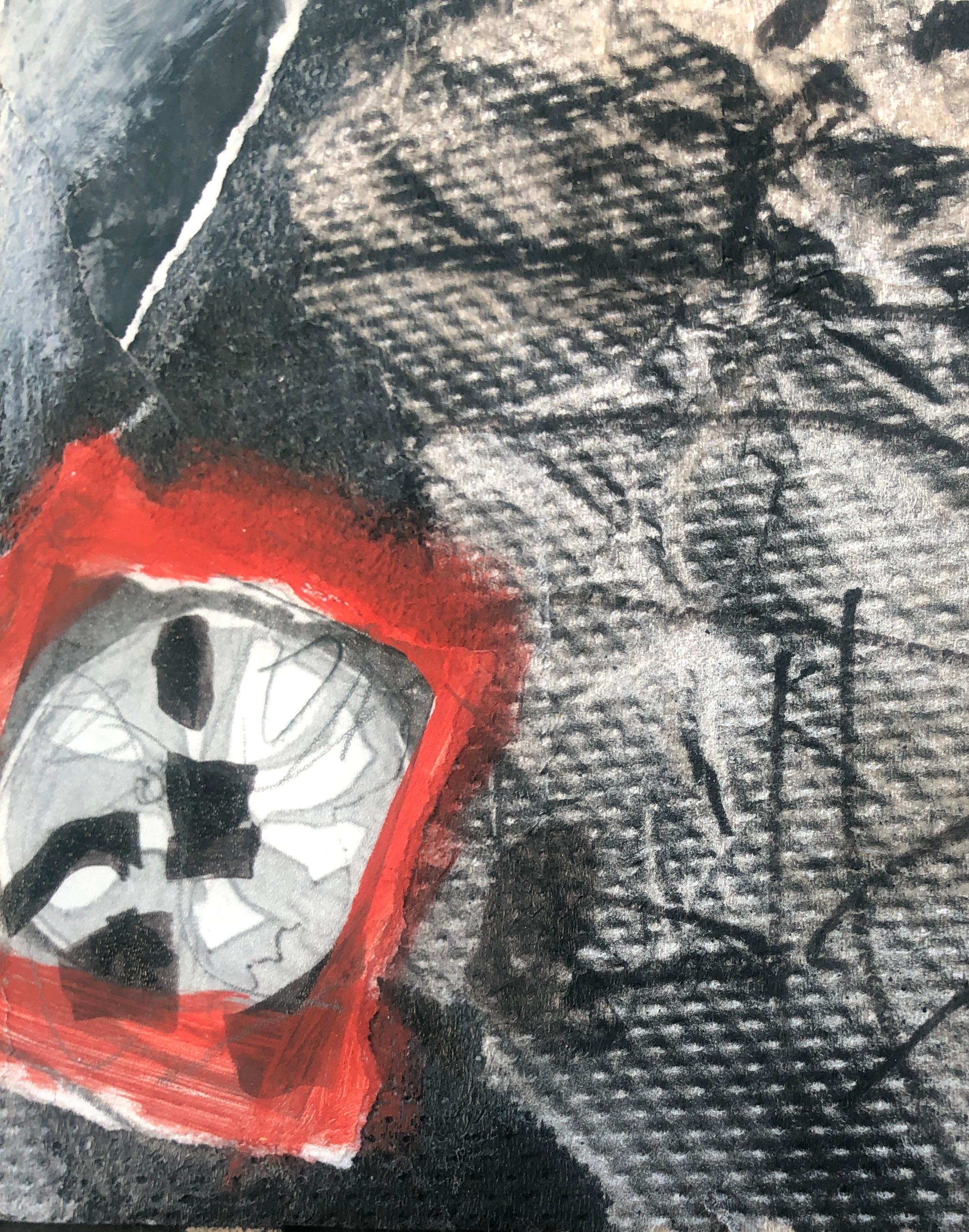 Pintura collage abstracto Antoni Clave - Abstract Painting Negro de Antoni Clavé